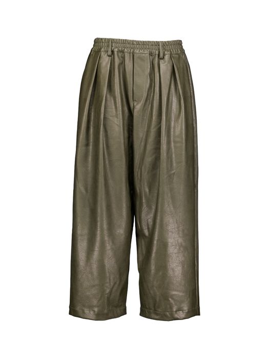 Kaki broek in lederlook Kick Âme