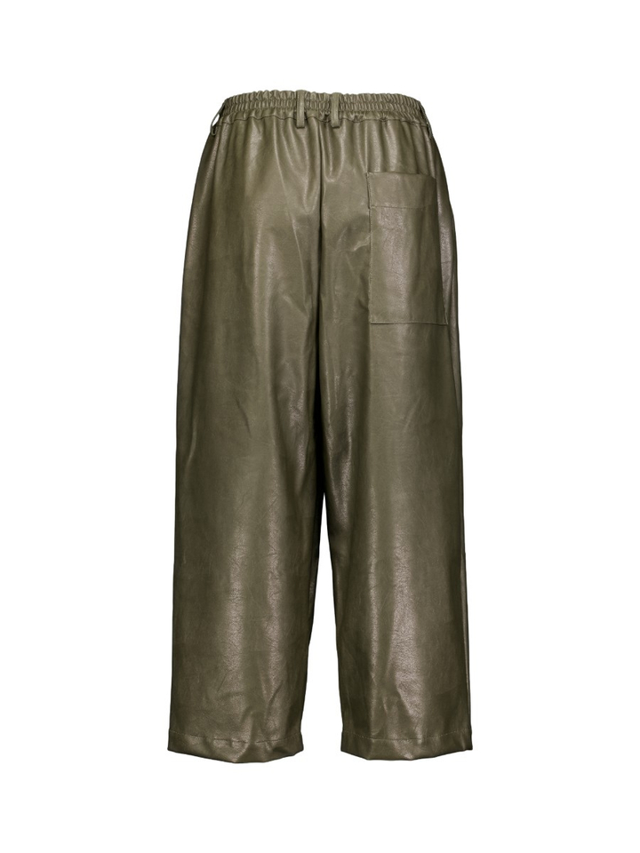 Kaki broek in lederlook Kick Âme