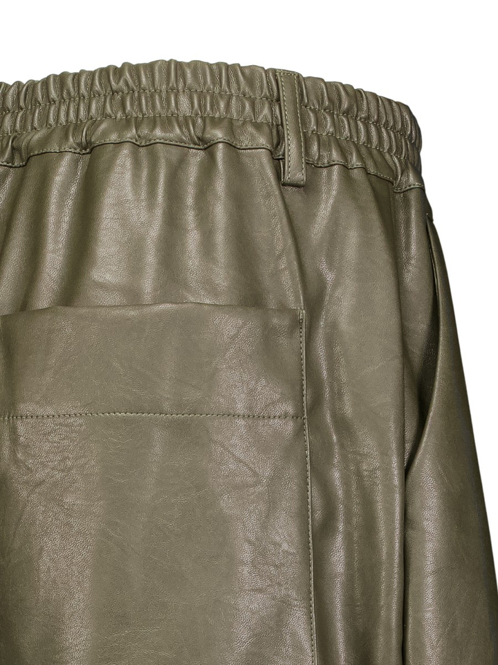 Kaki broek in lederlook Kick Âme