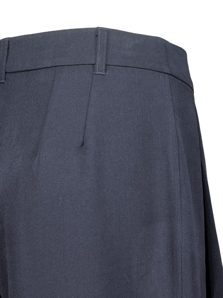 Donkerblauwe wijde broek met bandplooi Marta Ame