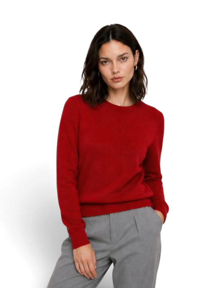 Rode casual trui met ronde hals Baylee Kocca 