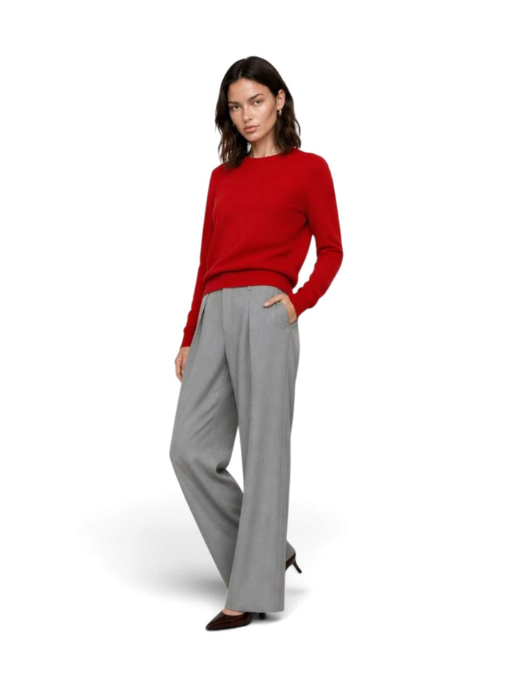 Rode casual trui met ronde hals Baylee Kocca 