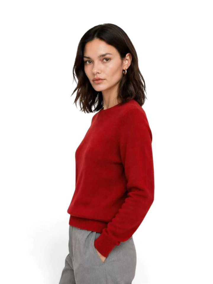Rode casual trui met ronde hals Baylee Kocca 