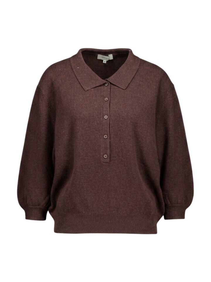 Bruine polo jumper van 100% wol Cratone Kocca