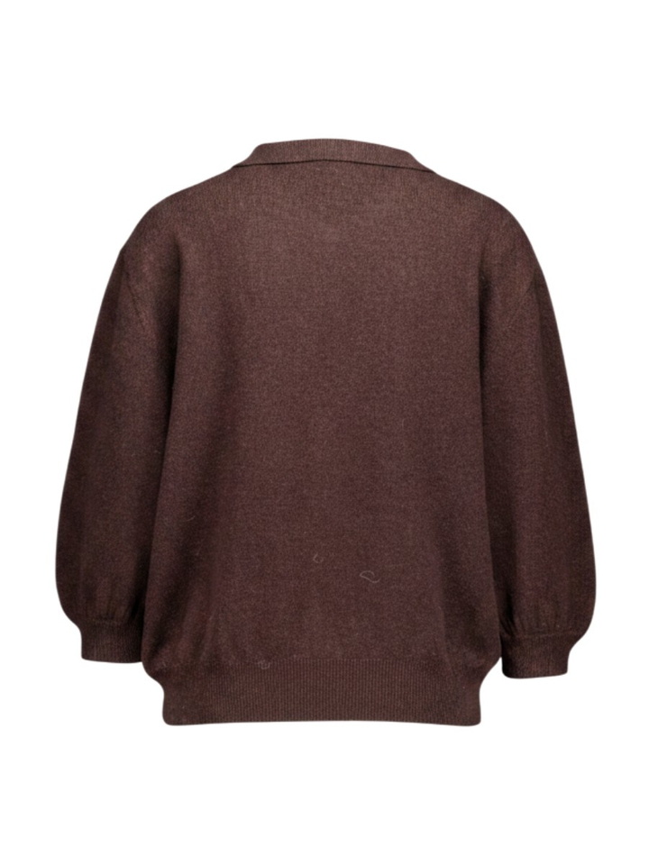 Bruine polo jumper van 100% wol Cratone Kocca