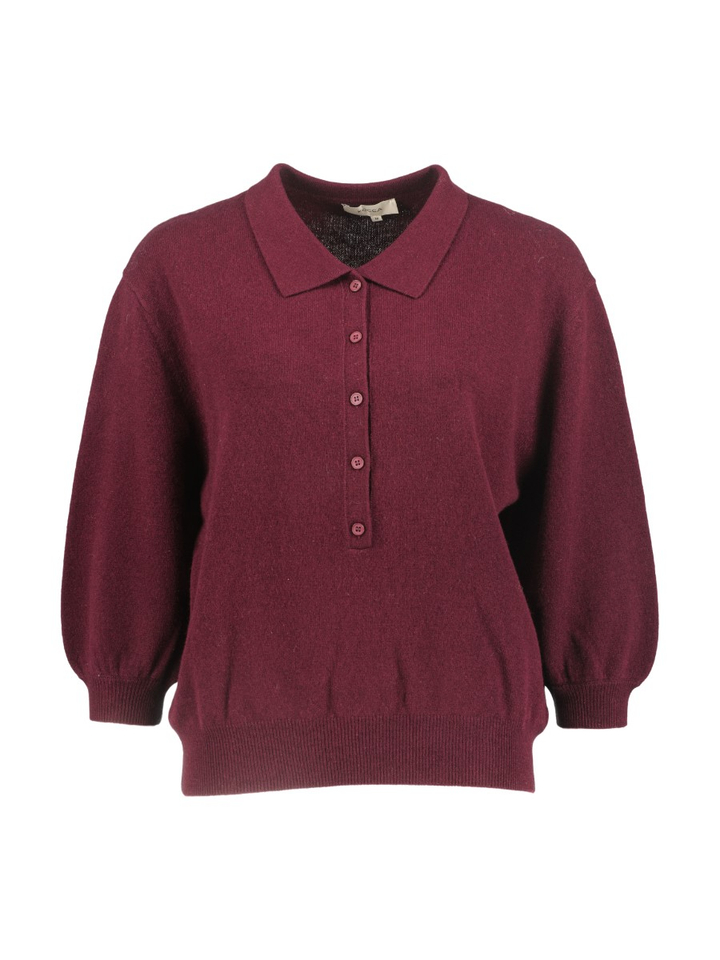 Bordeaux polo jumper van 100% wol Cratone Kocca 
