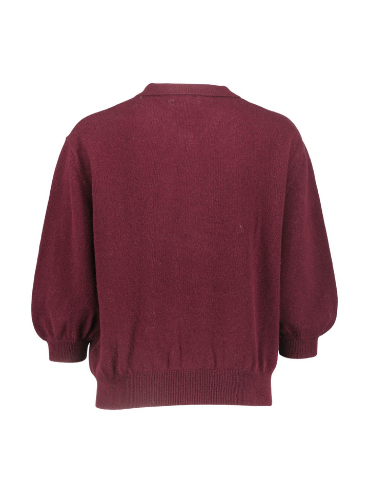Bordeaux polo jumper van 100% wol Cratone Kocca 
