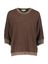 Chocoladebruine oversized gebreide trui met glitterboord Hercules Kocca 