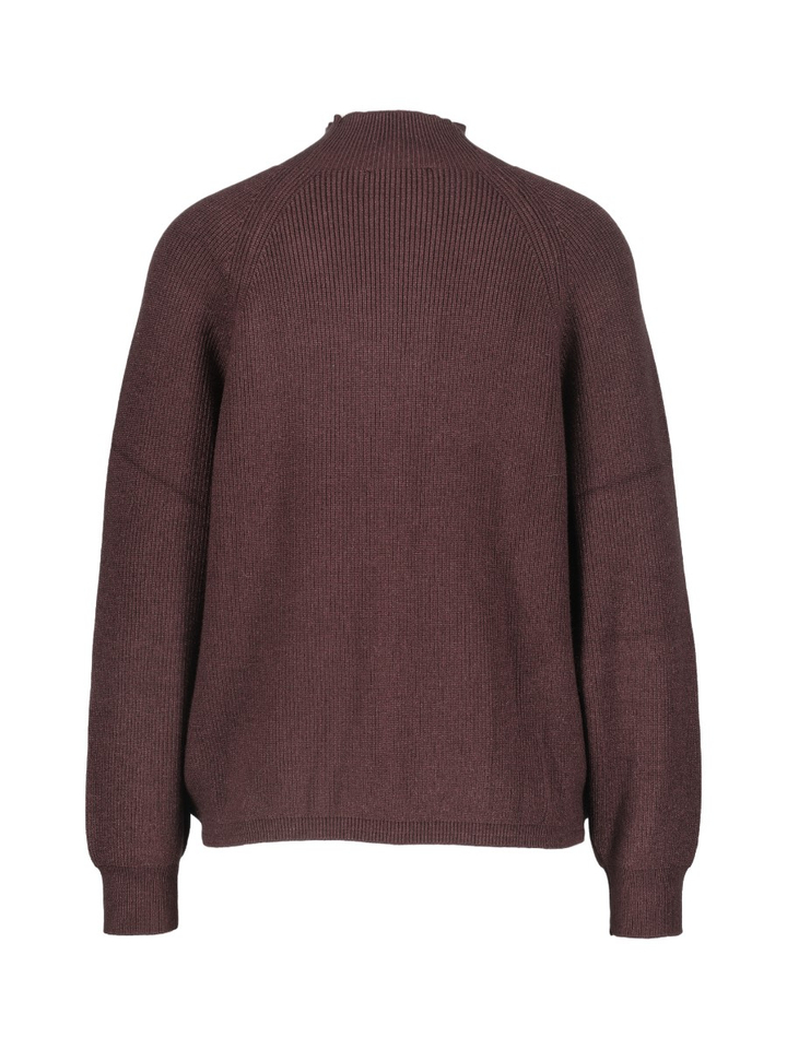 Auberginekleurige pull met knopen aan de hals Enriqueta Kocca