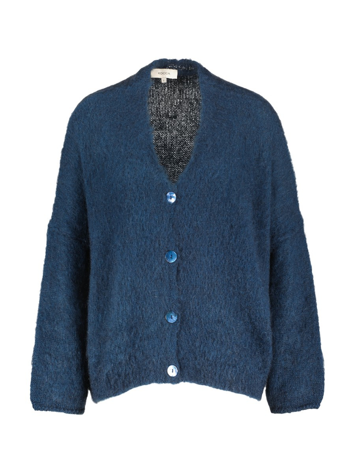 Blauwe gilet met V-hals Macario Kocca