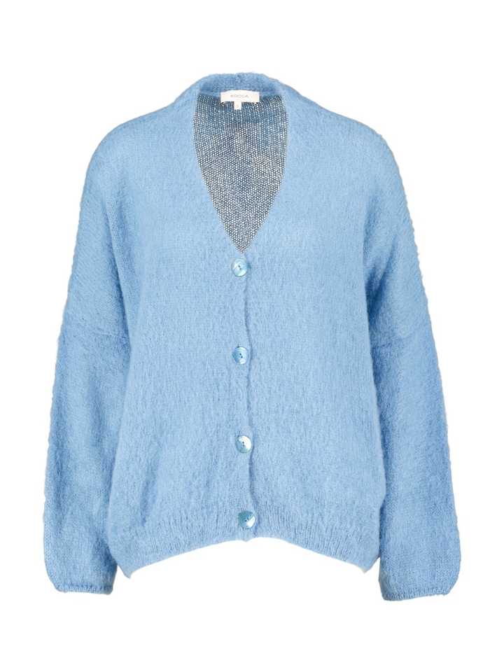 Blauwe gilet met knoopsluiting Macario Kocca