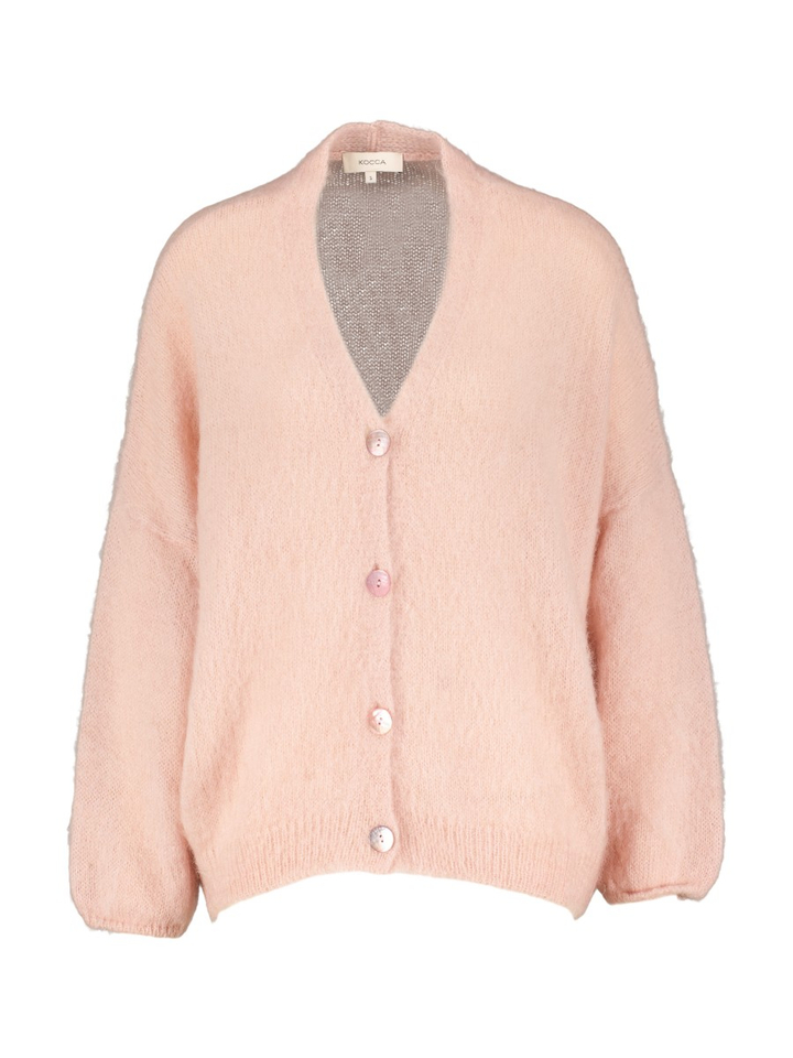 Lichtroze oversized gebreide cardigan Macario Kocca