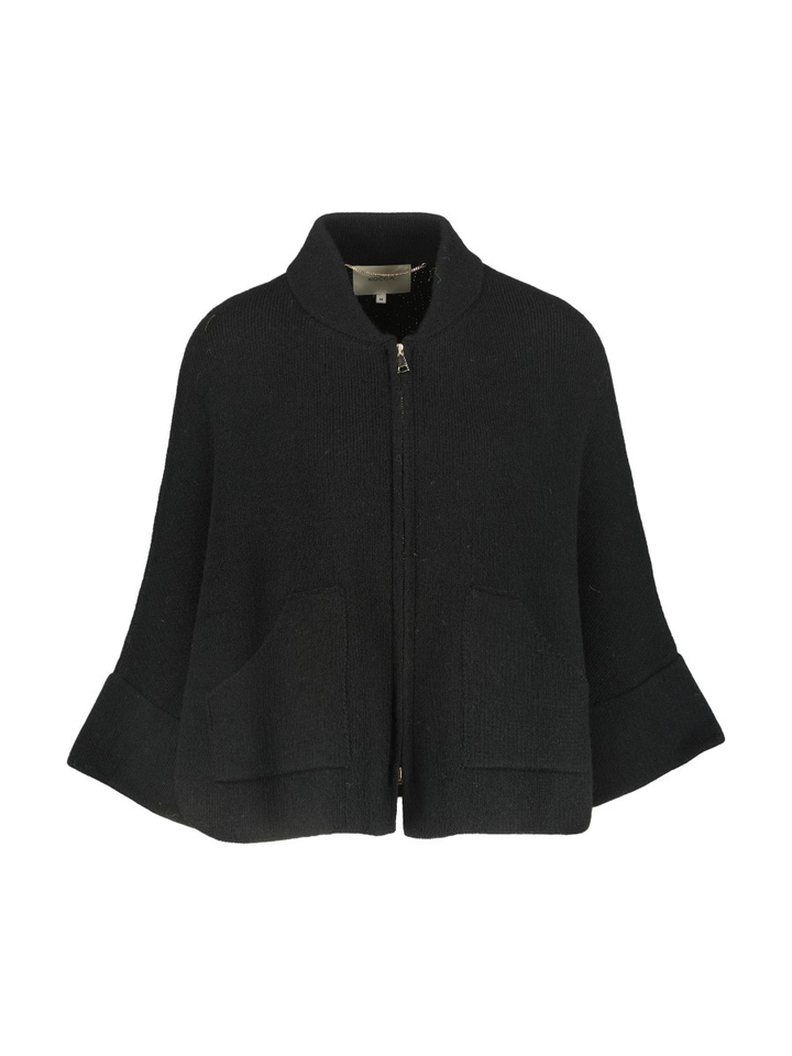 Zwarte cardigan met vlindermouw Macedone Kocca