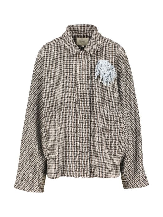 Donkergrijze geruiten jas Crespino Kocca