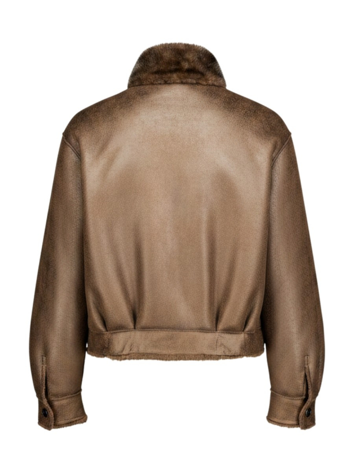Bruine omkeerbare jas met faux fur Idoia Kocca 