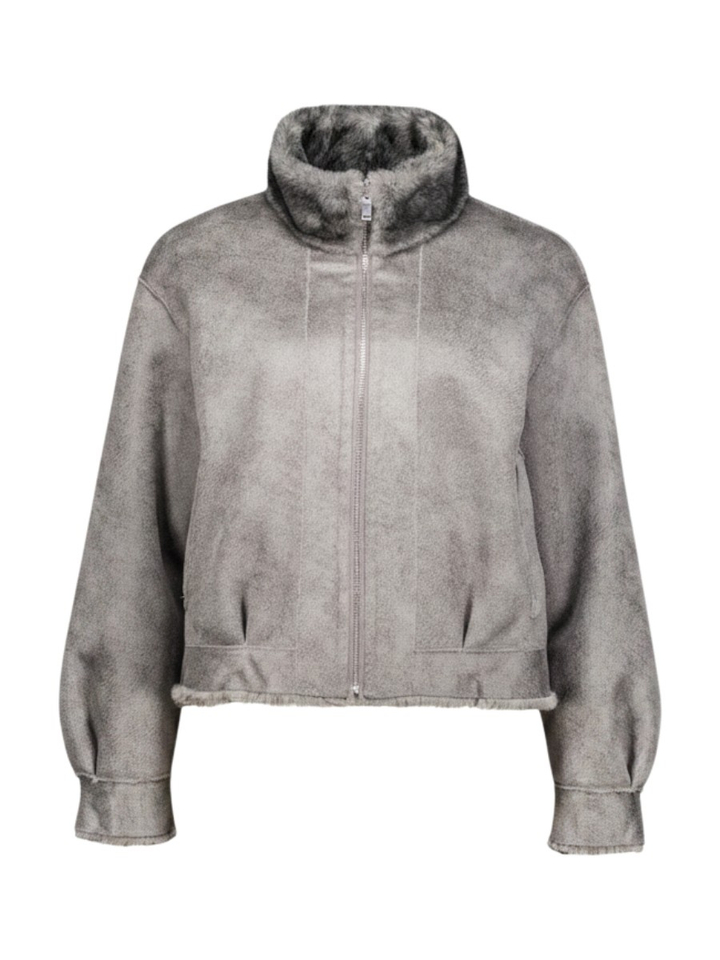 Grijze jas met faux fur Idoia Kocca 