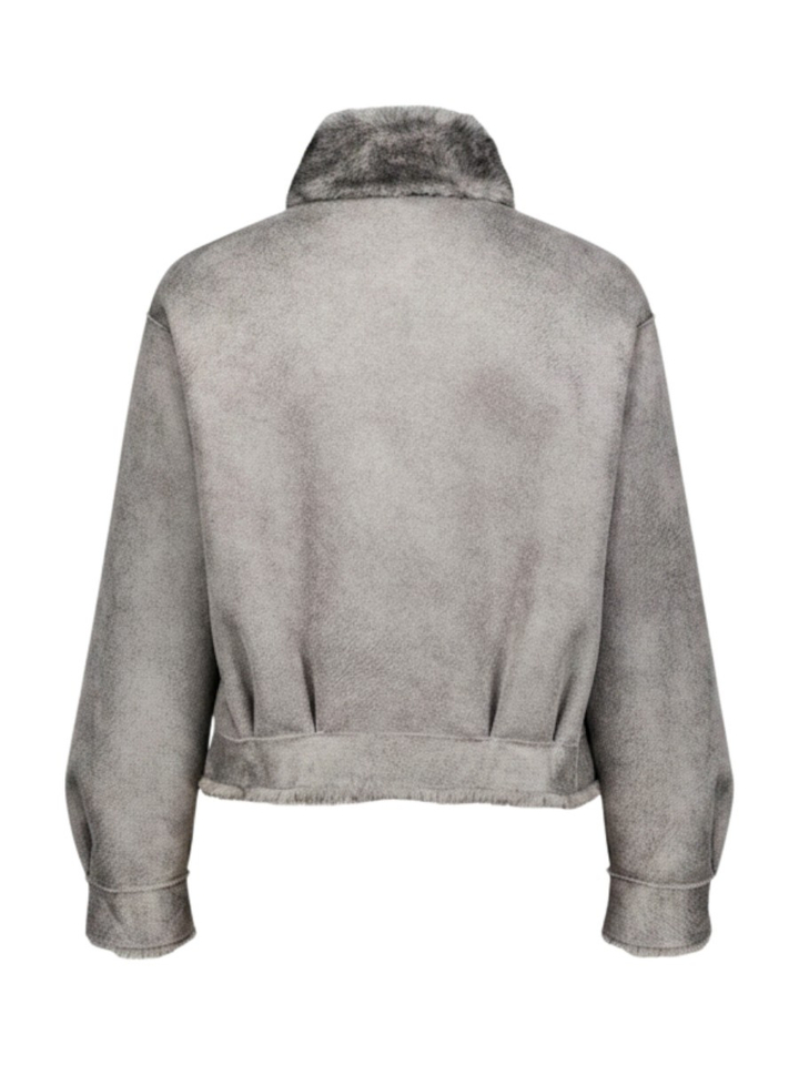 Grijze jas met faux fur Idoia Kocca 