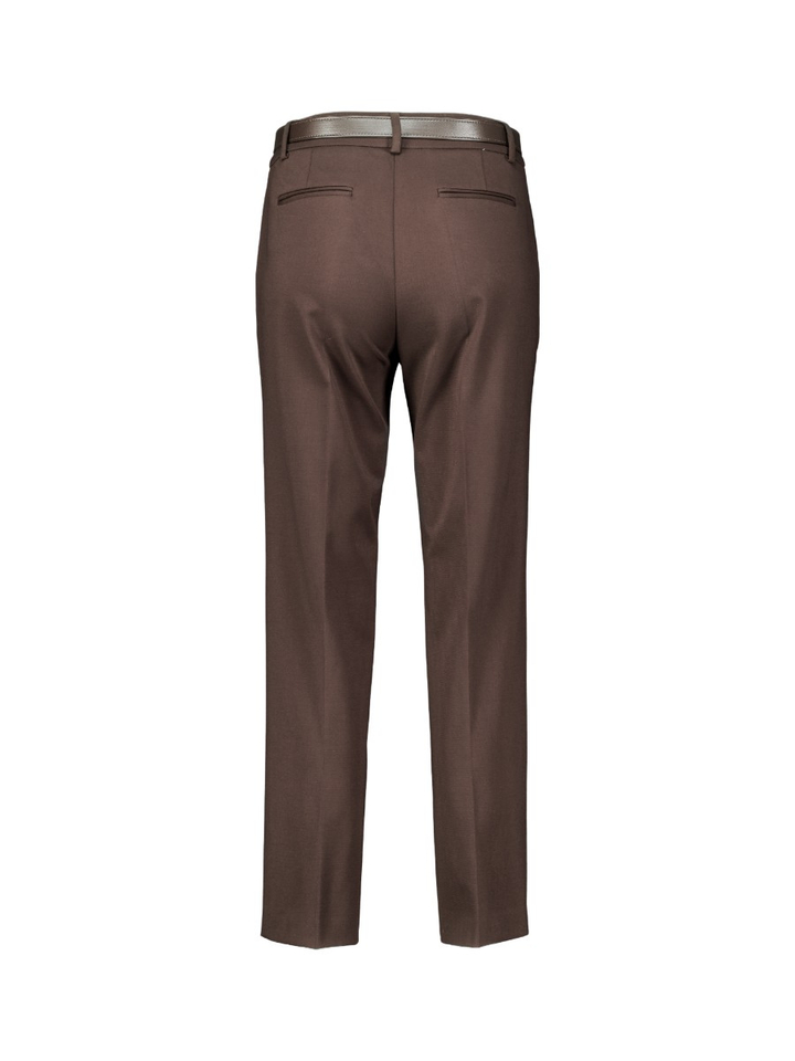 Bruine geklede broek met riem Taty Kocca