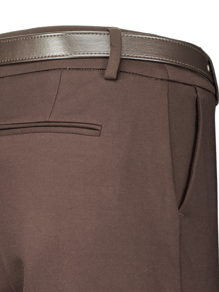 Bruine geklede broek met riem Taty Kocca