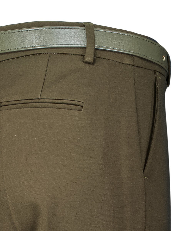 Kaki groene geklede broek met riem Taty Kocca