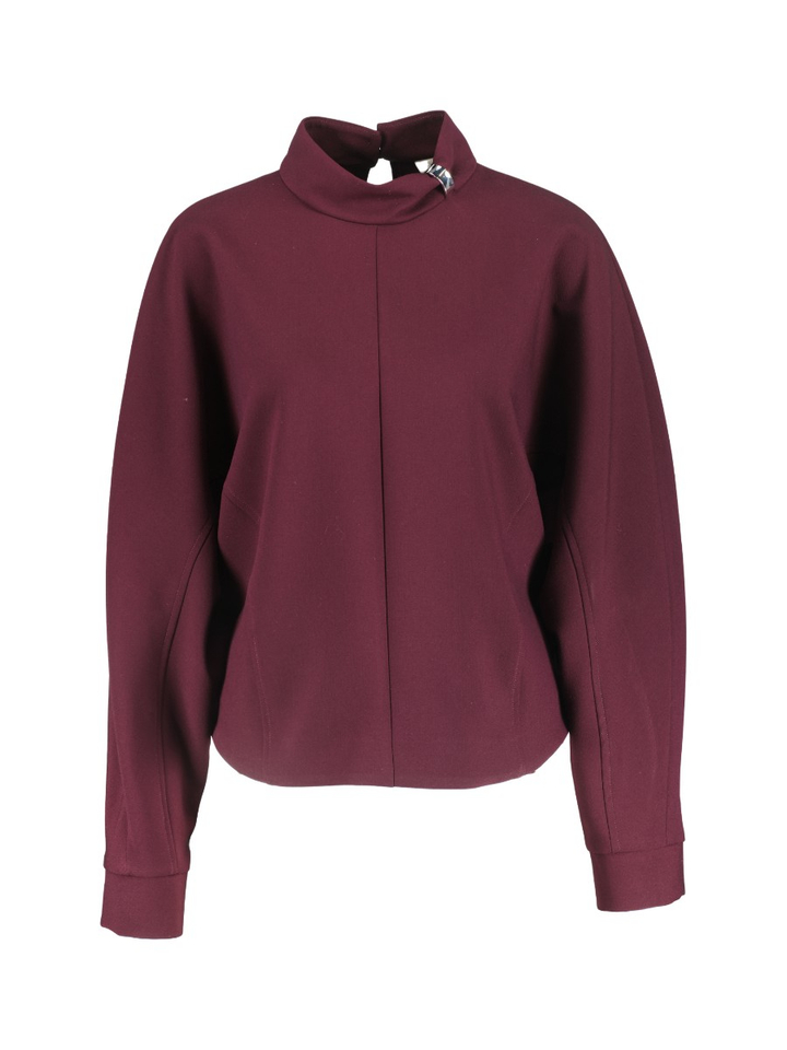 Bordeaux blouse met detail aan de kraag Pius Kocca