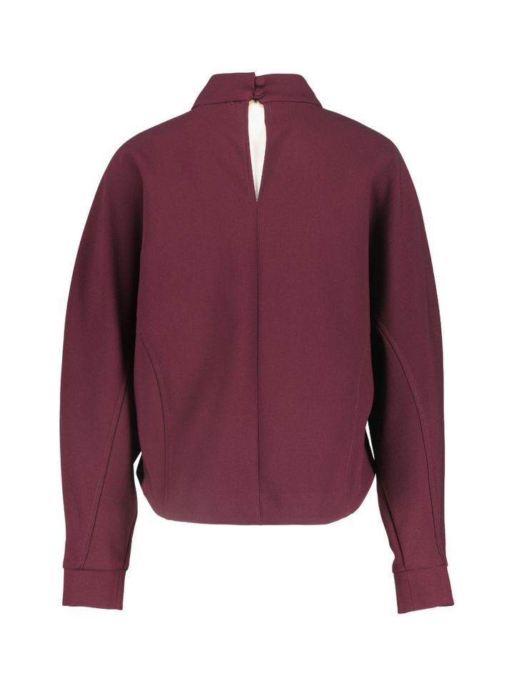 Bordeaux blouse met detail aan de kraag Pius Kocca