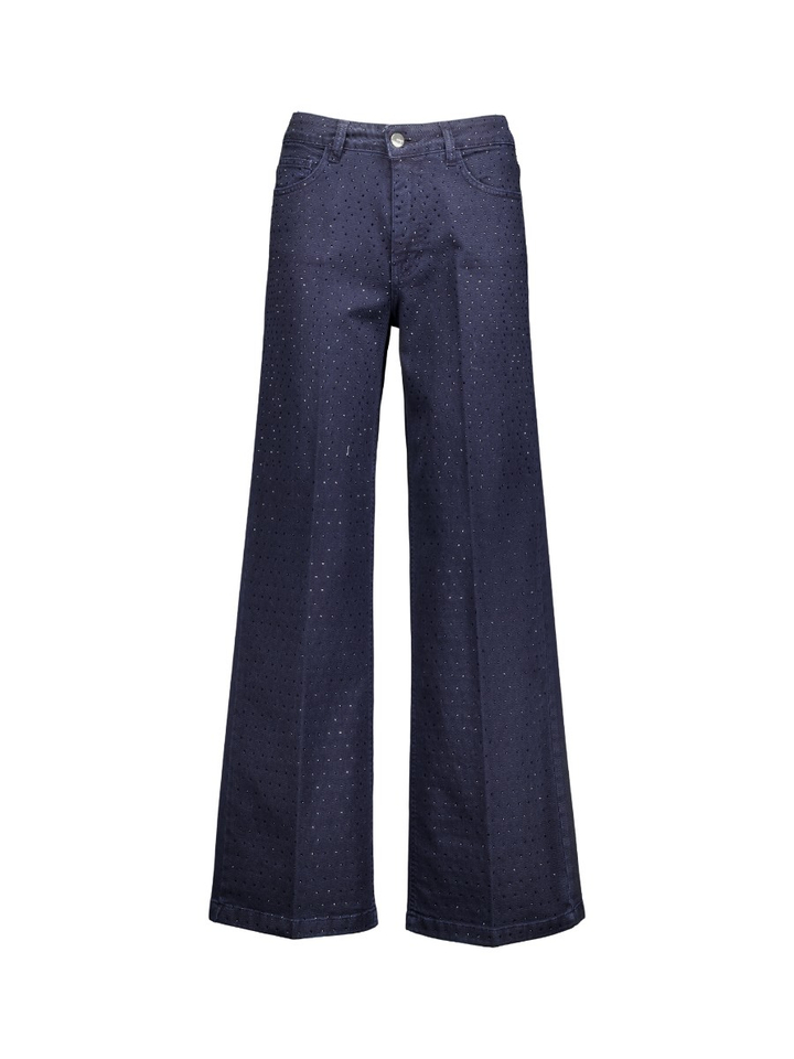 Blauwe broek met strass Donvina Kocca