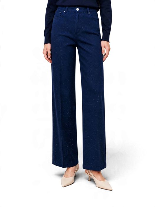Blauwe broek met strass Donvina Kocca