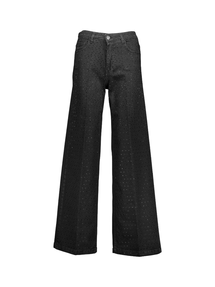 Zwarte broek met strass Donvina Kocca