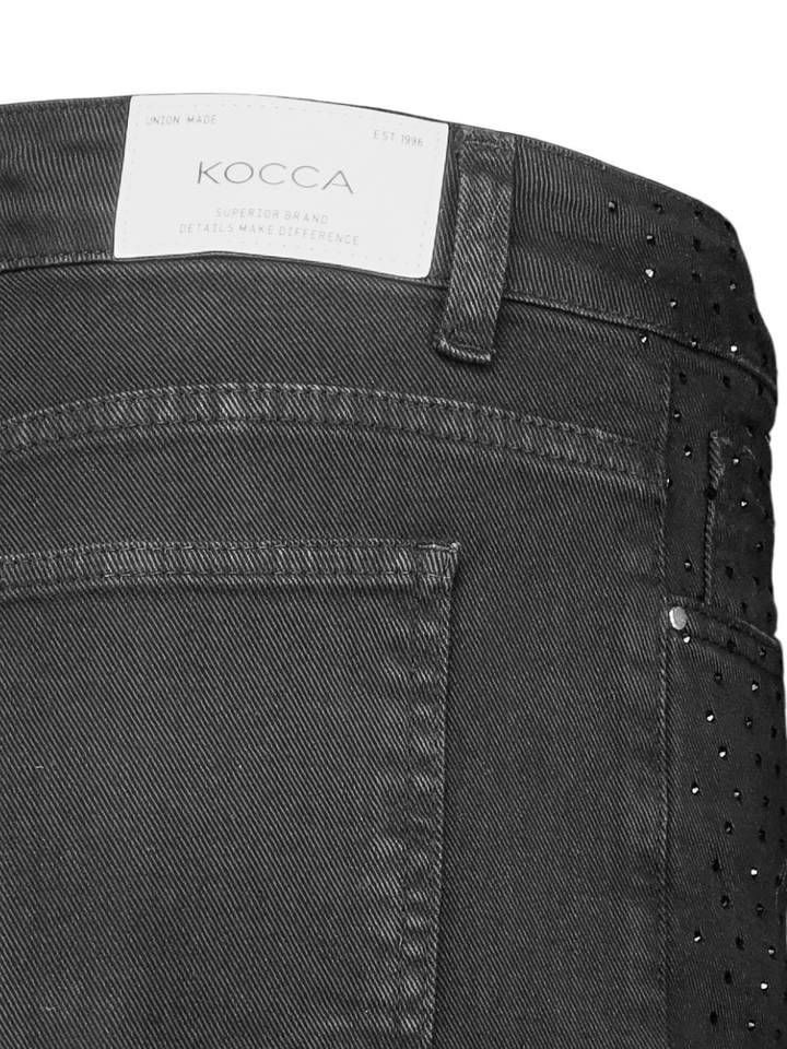 Zwarte broek met strass Donvina Kocca