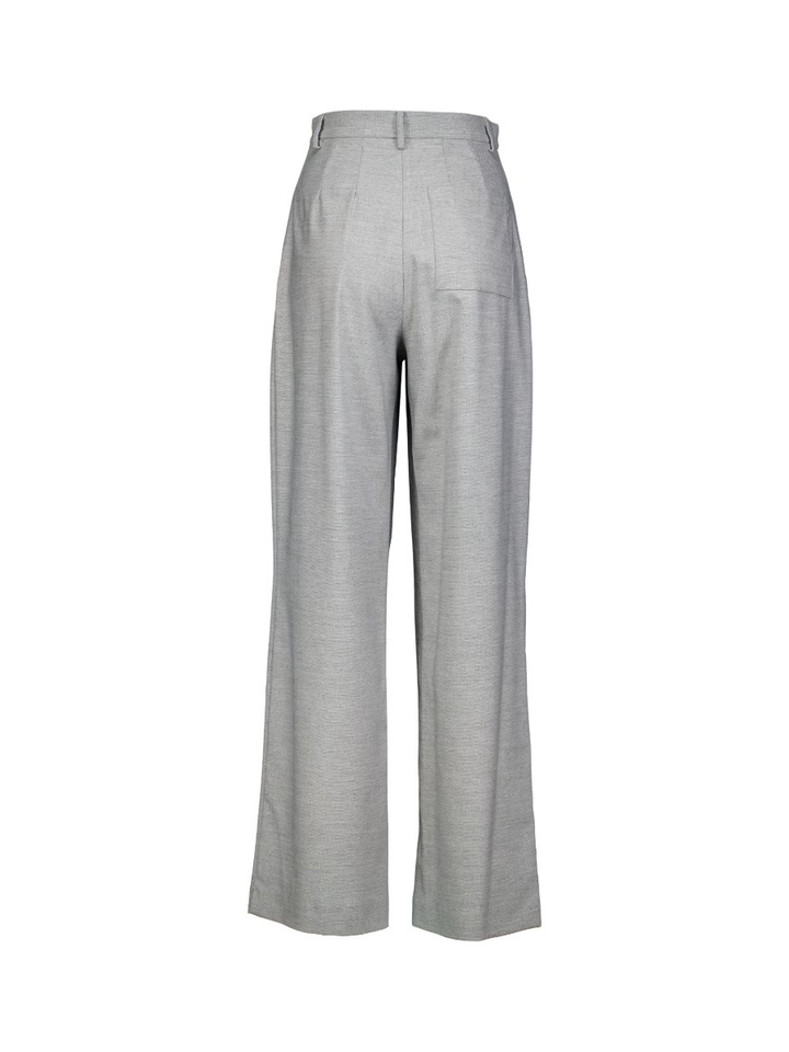 Grijze wijde broek met bandplooi Curcio Kocca