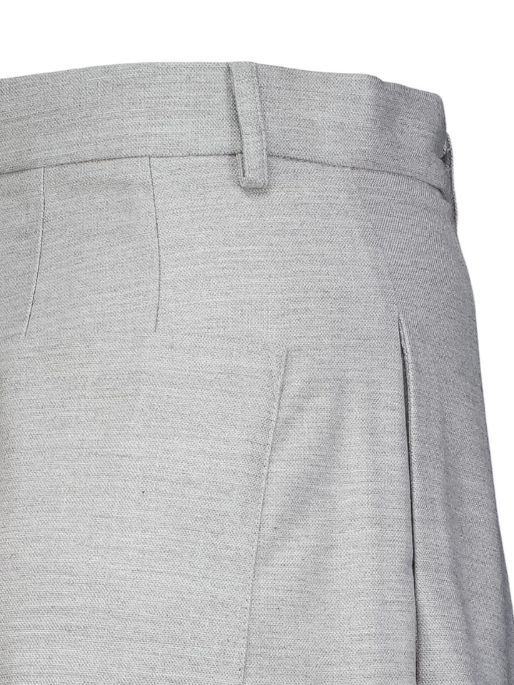 Grijze wijde broek met bandplooi Curcio Kocca