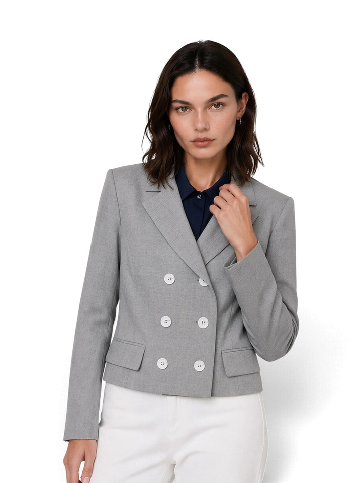 Lichtgrijze korte blazer Comano Kocca