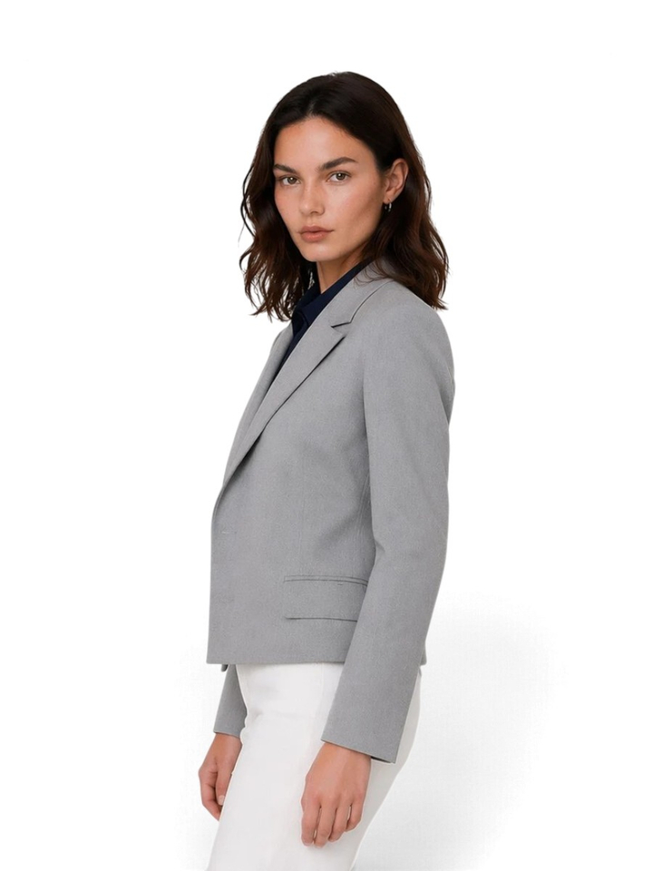 Lichtgrijze korte blazer Comano Kocca