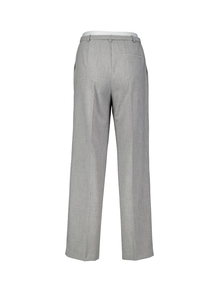 Grijze getailleerde broek met hoge taille en riemlussen, afgewerkt met een riem met een metalen gesp FOZIO Kocca