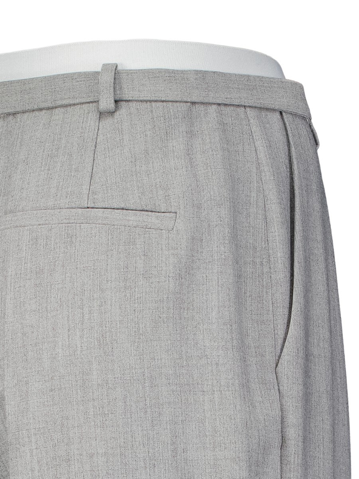 Grijze getailleerde broek met hoge taille en riemlussen, afgewerkt met een riem met een metalen gesp FOZIO Kocca