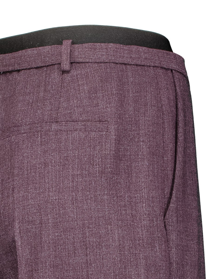Bordeaux getailleerde broek met hoge taille en riemlussen, afgewerkt met een riem met een metalen gesp FOZIO Kocca
