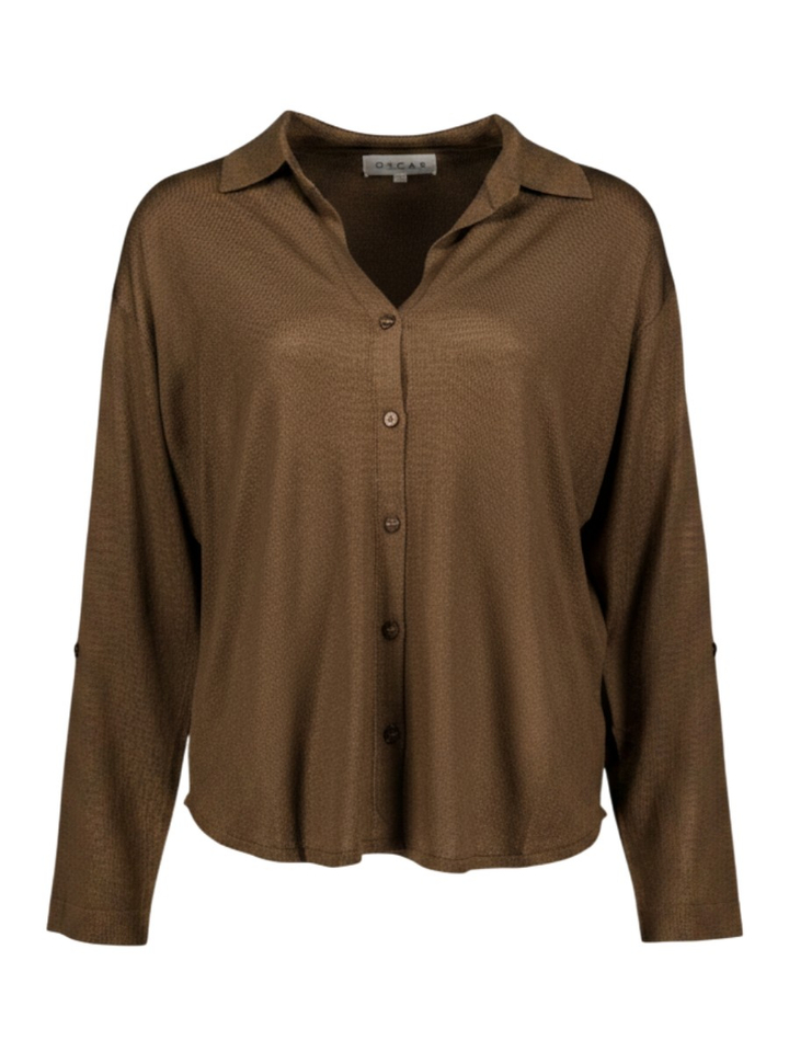 Bruine pull met knopen Oscar
