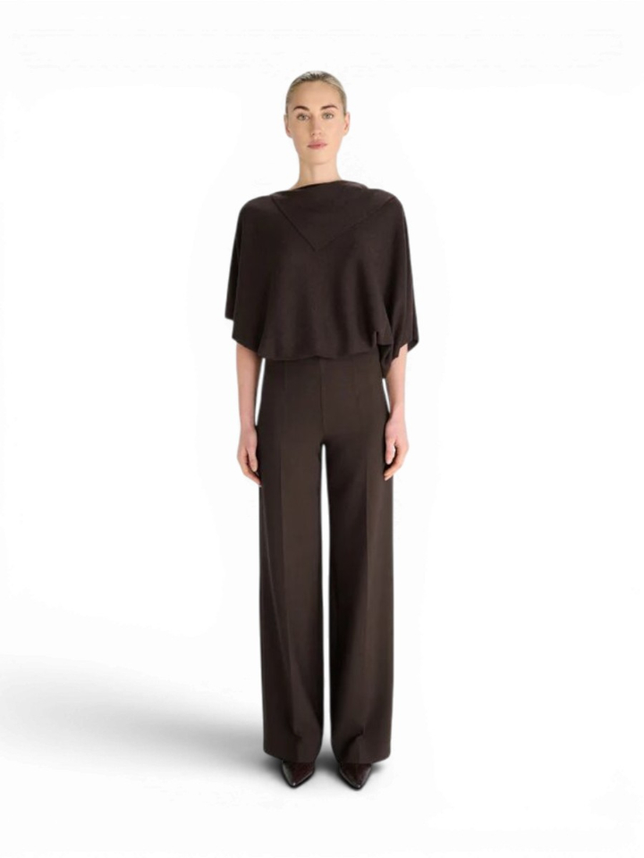 Espresso bruine pull met overslagdetail Oscar