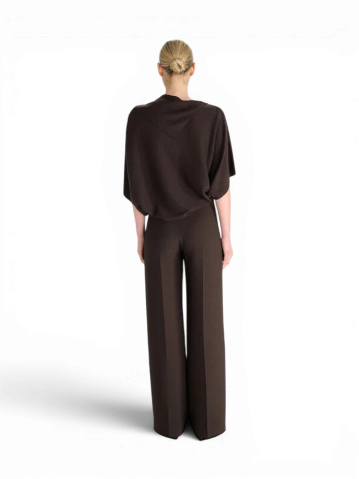 Espresso bruine pull met overslagdetail Oscar