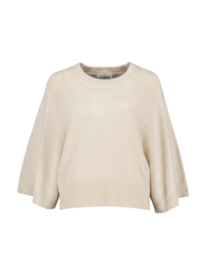 Beige trui in mix van wol en kasjmier Oscar