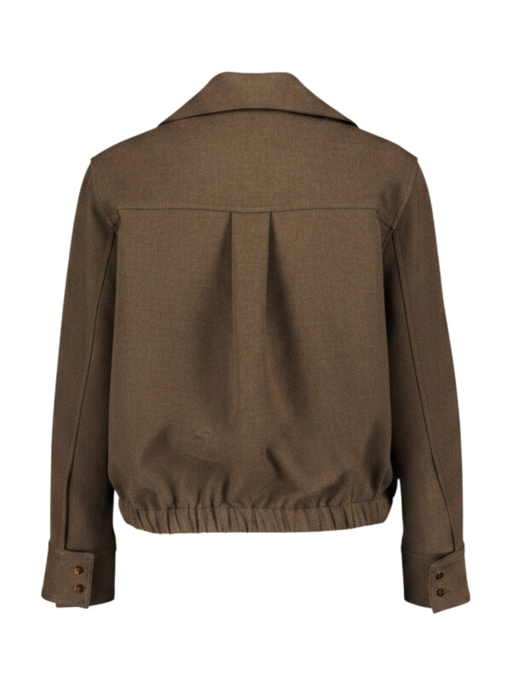 Espressobruine dikke blouse met brede kraag Oscar