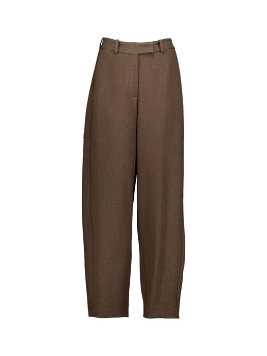 Bruine geklede broek met hoge taille Lou Trousers Oscar
