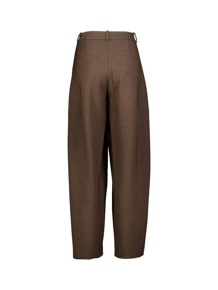 Bruine geklede broek met hoge taille Lou Trousers Oscar