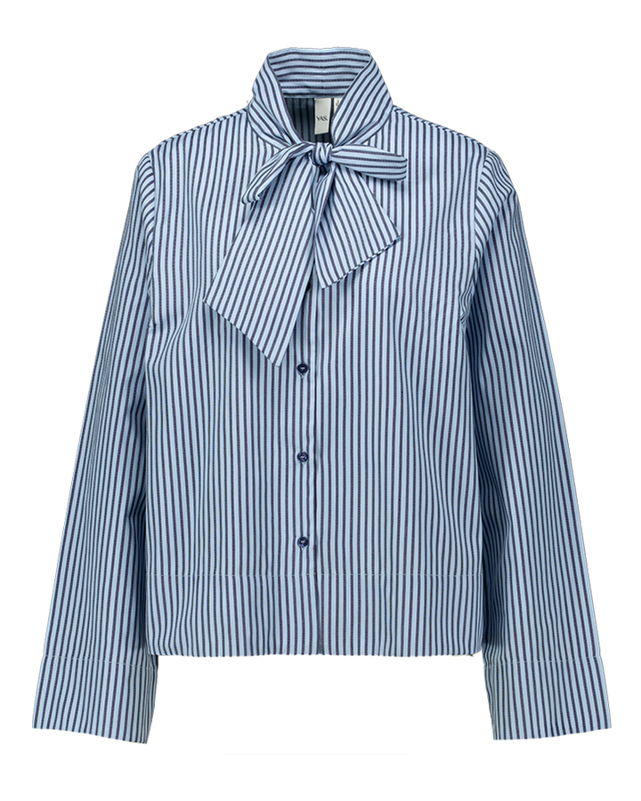 Blauwe gestreepte bloes met strik Twimi Y.A.S