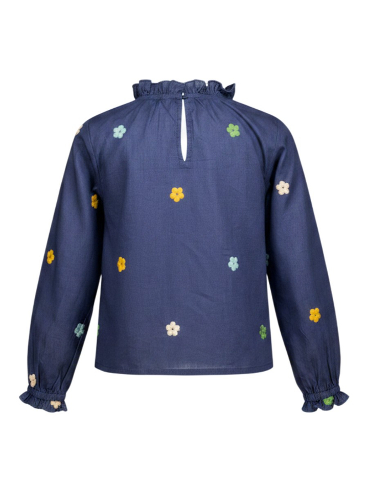 Blauwe blouse met bloemetjes Compania Fantastica