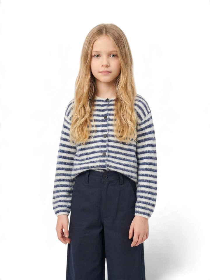 Blauw/wit gestreepte cardigan Compania Fantastica