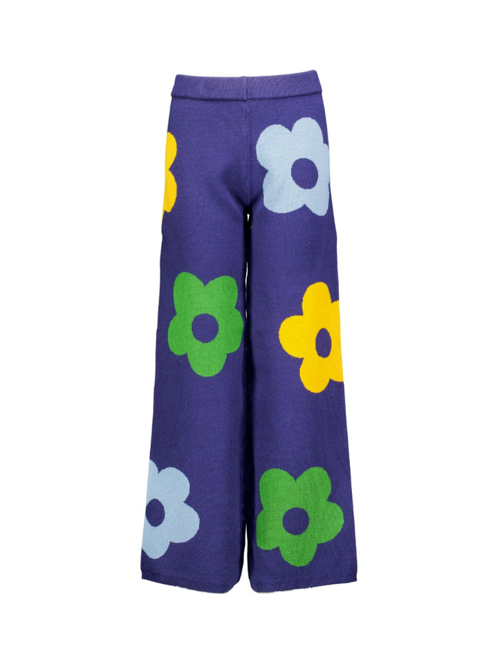 Blauwe broek met bloemenprint Compania Fantastica