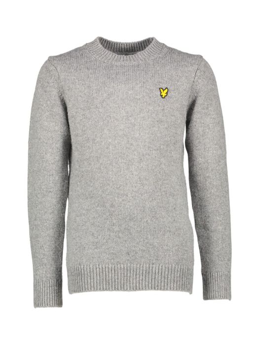 Grijz egebreide trui met ronde hals Lyle&Scott