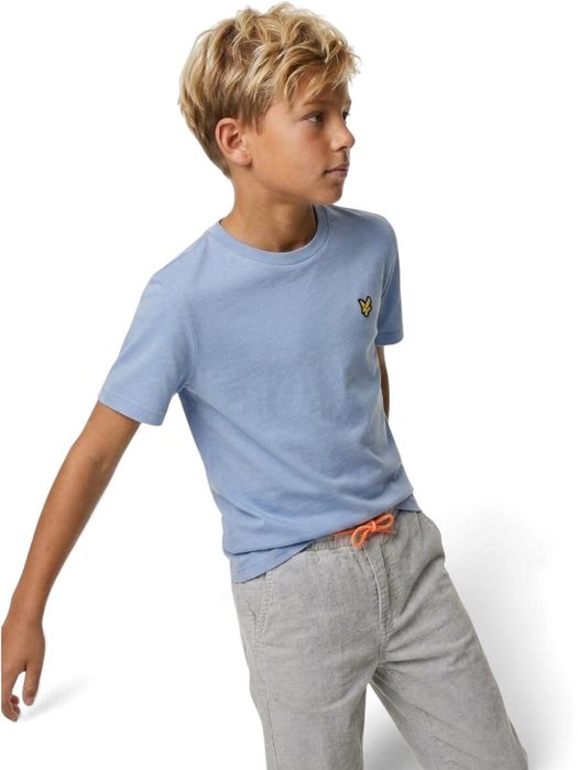 Lichtblauwe katoenen T-shirt Lyle&Scott